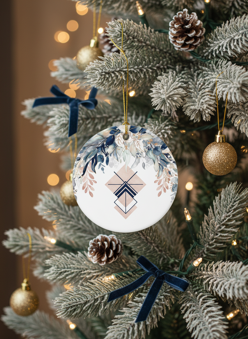 [2D FLAT ACRYLIC] 1st Anniversary Ornament 2025 – Ceramic Mr & Mrs Keepsake Gift for Couples