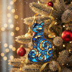 [2D FLAT ACRYLIC] Starry Night Black Cat and Moon Suncatcher – Window Hanging Decor & Gift for Cat Lovers