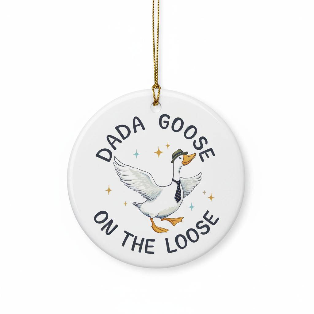 [2D FLAT ACRYLIC] Funny Goose Christmas Ornament for Dad - Silly Goose Holiday Decor Gift from Daughter or Son