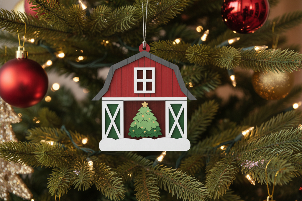 [2D FLAT ACRYLIC] Dog Paw 'Merry Christmas' Ornament