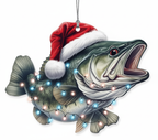 [2D FLAT ACRYLIC] Largemouth Bass Christmas Ornament – Fishing Keepsake Gift for Anglers