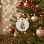 [2D FLAT ACRYLIC] Baby's First Christmas 2025 Girl Ornament – Pink Bow Newborn Keepsake Gift