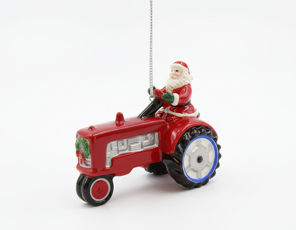 [2D FLAT ACRYLIC] Red Truck and Jolly Snowman Christmas Ornament | Festive Holiday Decor