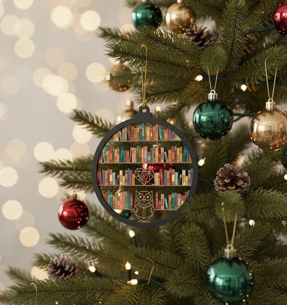 [2D FLAT ACRYLIC] Just One More Chapter Ornament – Unique Christmas Gift for Book Lovers & Readers