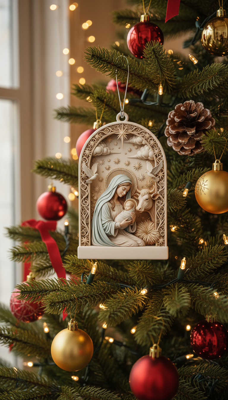 [2D FLAT ACRYLIC] Personalized Christmas Ornament for Mom – Custom Keepsake Gift for Mother