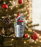[2D FLAT ACRYLIC] Quirky Raccoon Christmas Ornament – Holiday Decor for Raccoon Lovers