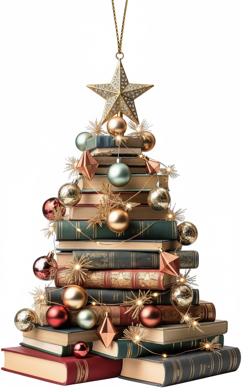 [2D FLAT ACRYLIC] Christmas Book Ornaments for Book Lovers