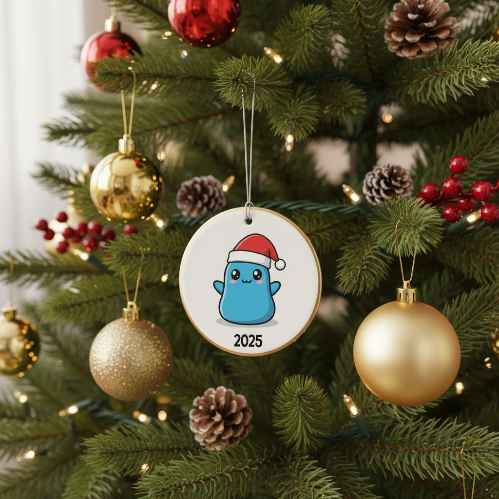 [2D FLAT ACRYLIC] Funny Skibidi Rizzmas Meme Christmas Ornament – Gen Z Teenager Gag Gift