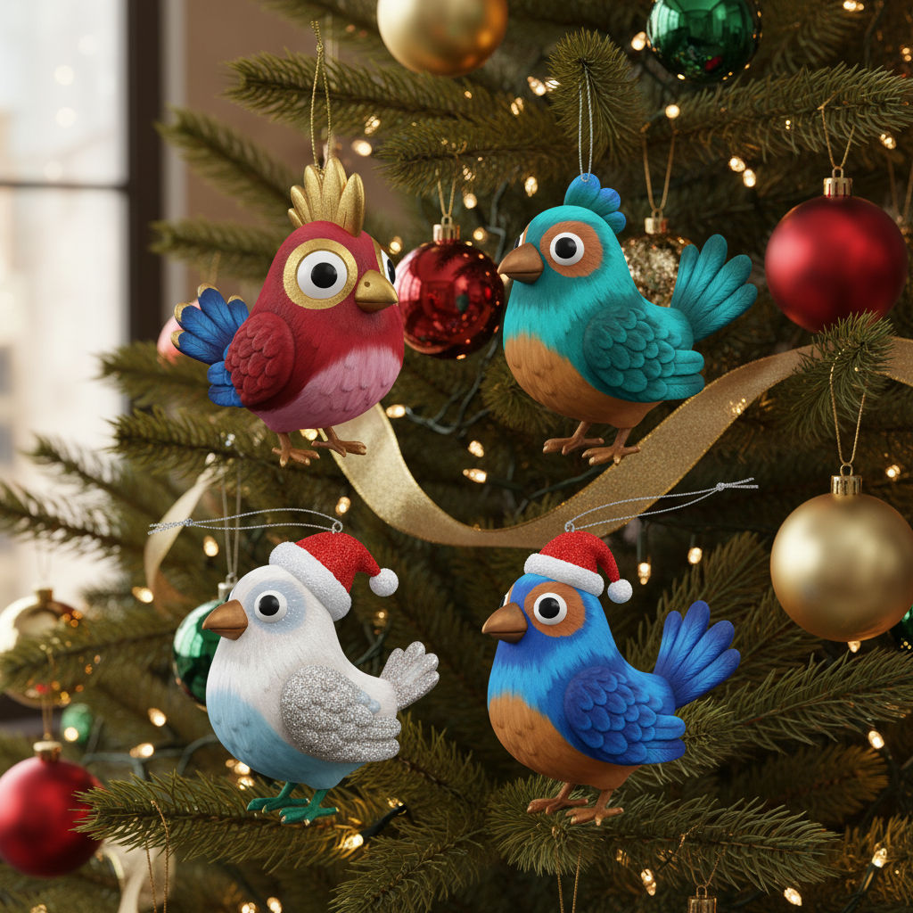 [2D FLAT ACRYLIC] Chicken Christmas Ornament – Unique Holiday Decor Gift for Chicken Lovers