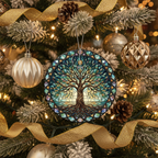 [2D FLAT ACRYLIC] Handmade Crochet Sunflower Car Hanging Accessory – Cute Car Decor for Women