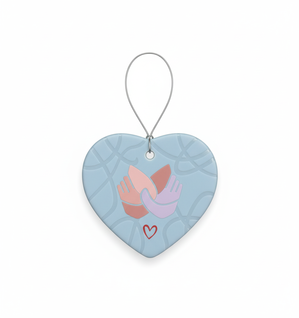 [2D FLAT ACRYLIC] 'Love You More' Ceramic Keepsake Ornament – Romantic Anniversary Gift for Couples