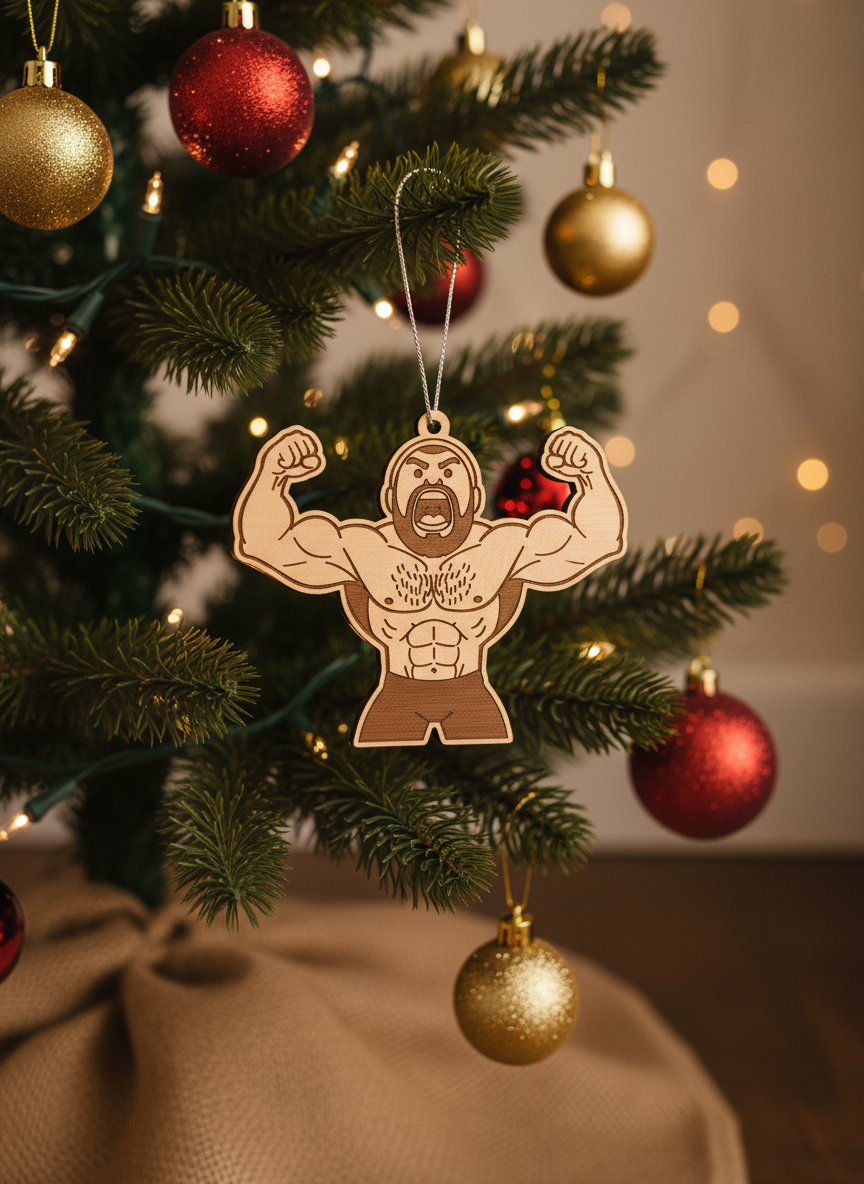 [2D FLAT ACRYLIC] Jason Kelce Shirtless Celebration Ornament – Funny Football Fan Gift
