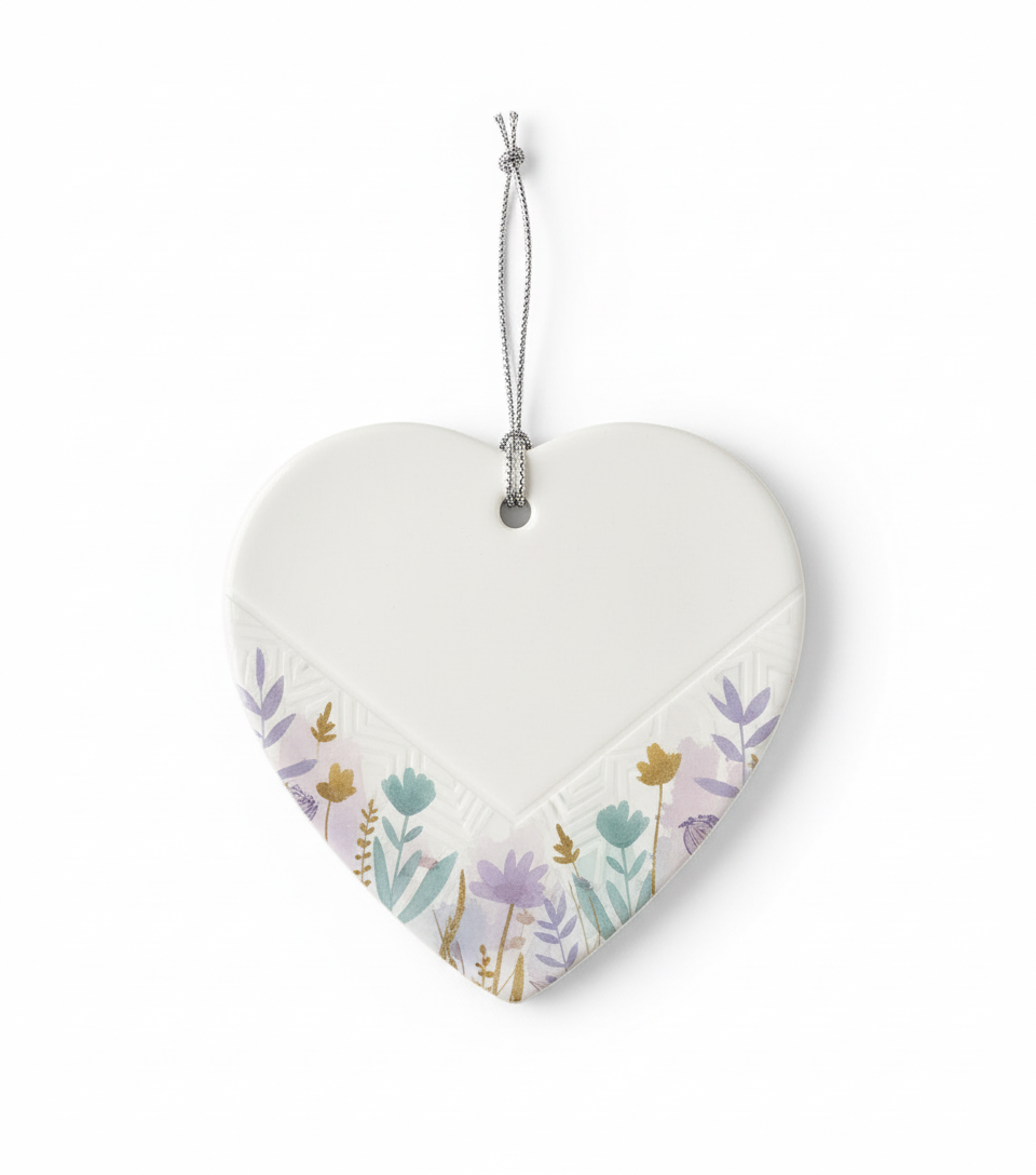 [2D FLAT ACRYLIC] Never Forget The Difference You Make Ornament – Ceramic Heart Thank You Gift for Teacher, Nurse, Friend