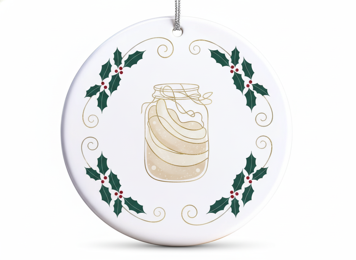 [2D FLAT ACRYLIC] Sourdough Baker Christmas Ornament 2025 – Ceramic Holiday Keepsake Gift