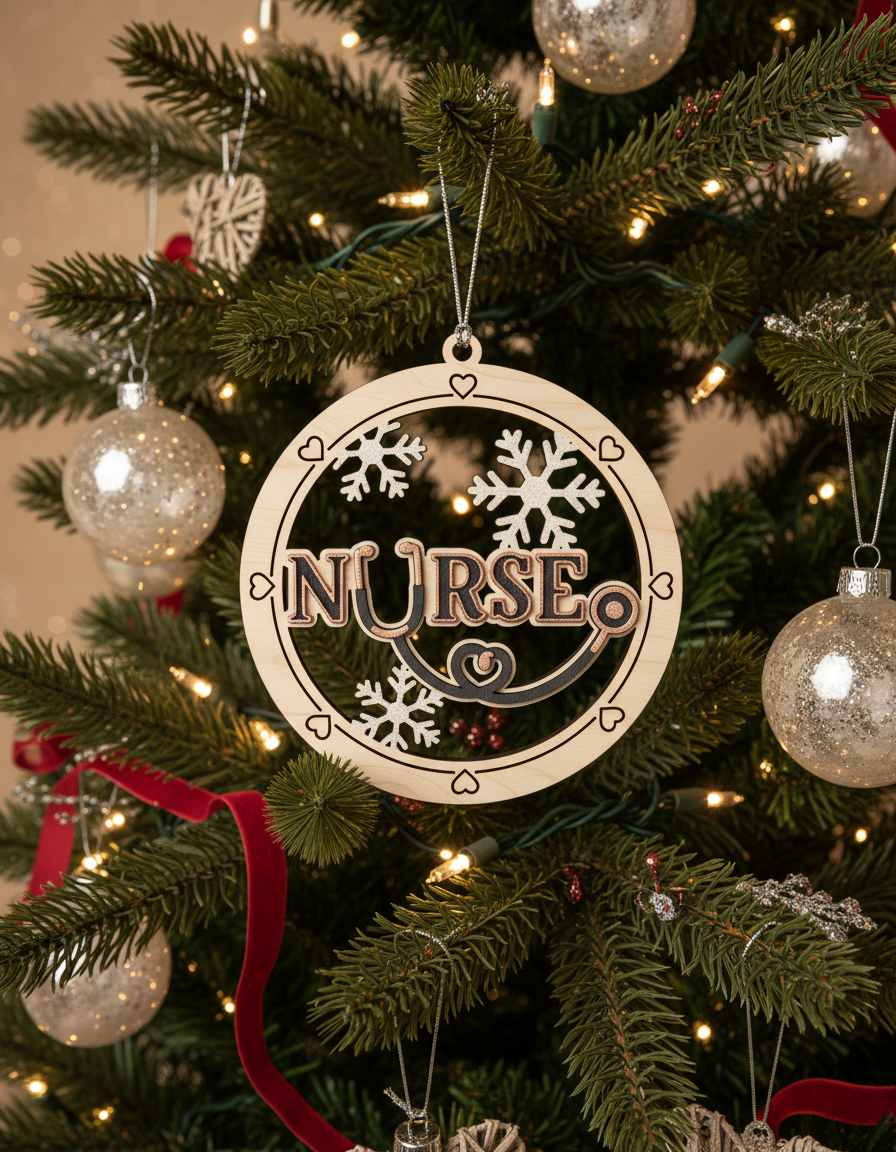 [2D FLAT ACRYLIC] Nurse Christmas Ornament 2025 – Keepsake Gift for Healthcare Heroes