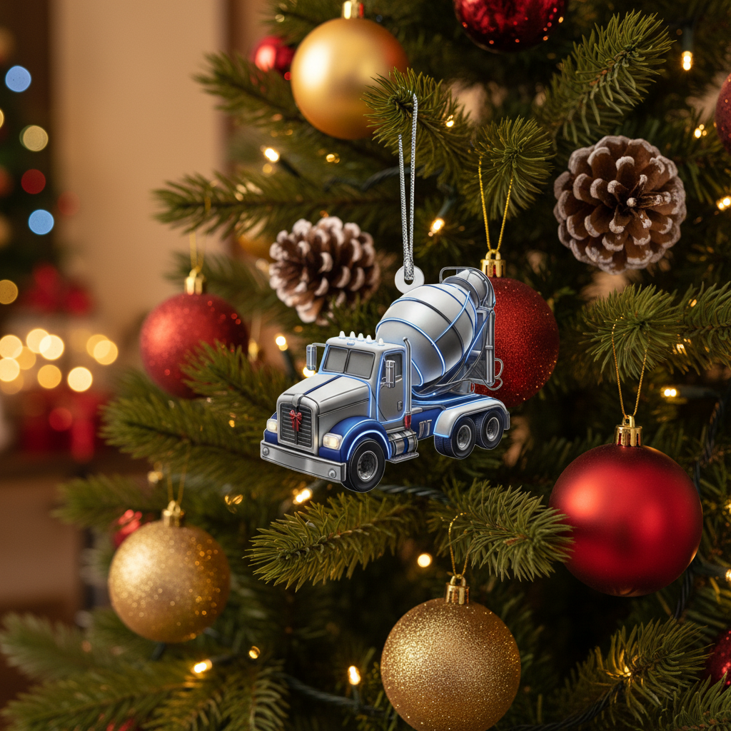 [2D FLAT ACRYLIC] Personalized Truck Driver Christmas Ornament | Custom Name Trucker Gift