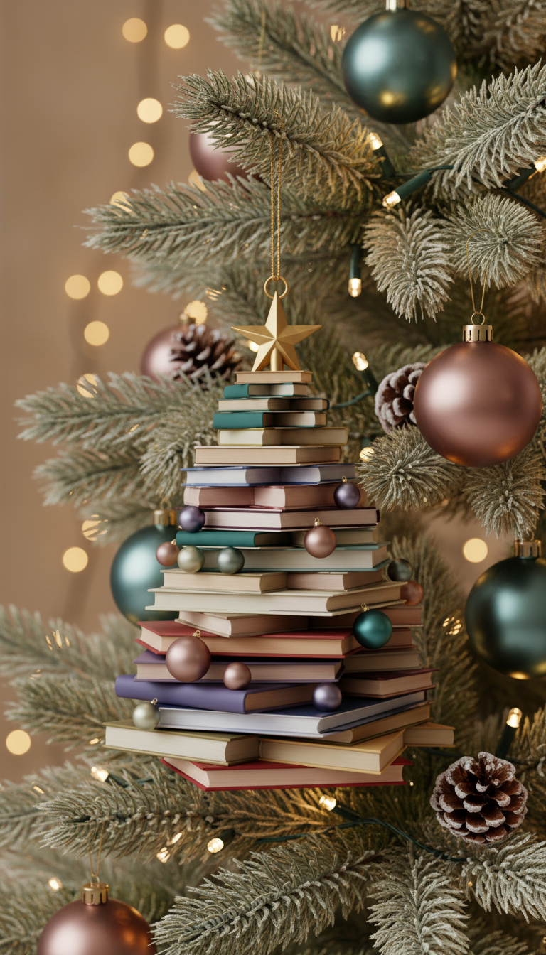 [2D FLAT ACRYLIC] Book Lover Christmas Ornament –  Decor for Readers