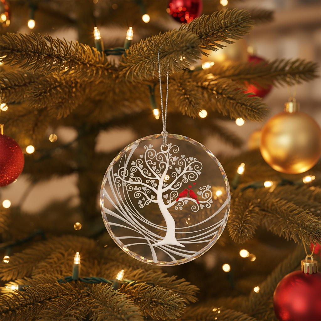 [2D FLAT ACRYLIC] 60th Diamond Wedding Anniversary Glass Ornament – Keepsake Gift for Parents & Couples