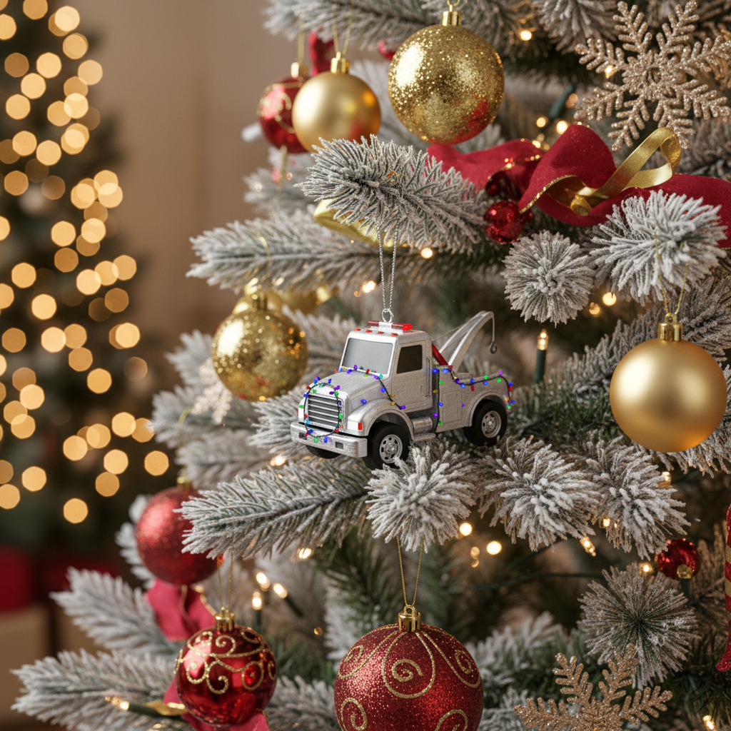 [2D FLAT ACRYLIC] Personalized Truck Christmas Ornament | Custom Trucker Gift for Semi-Truck Drivers