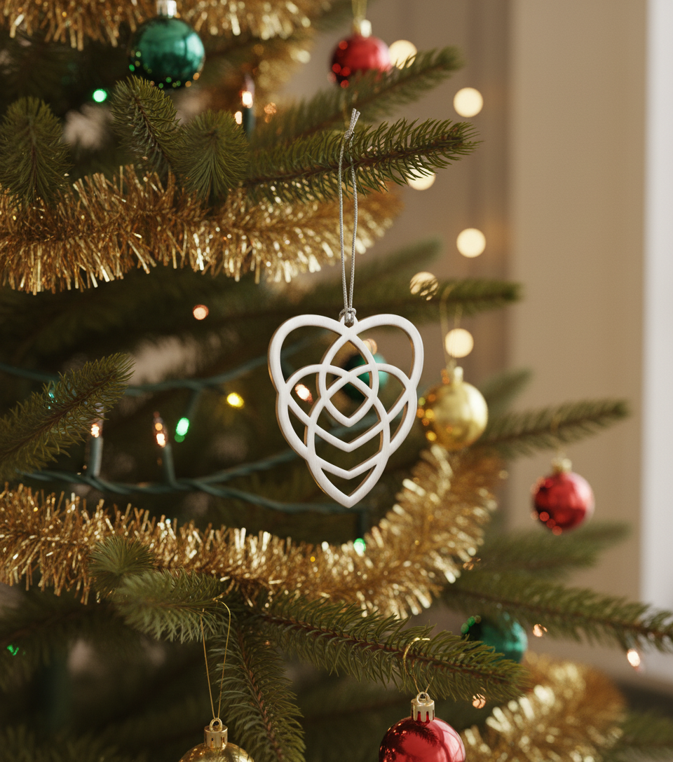 [2D FLAT ACRYLIC] Celtic Heart Mother and Child Ornament – Symbol of Eternal Love Gift for Mom