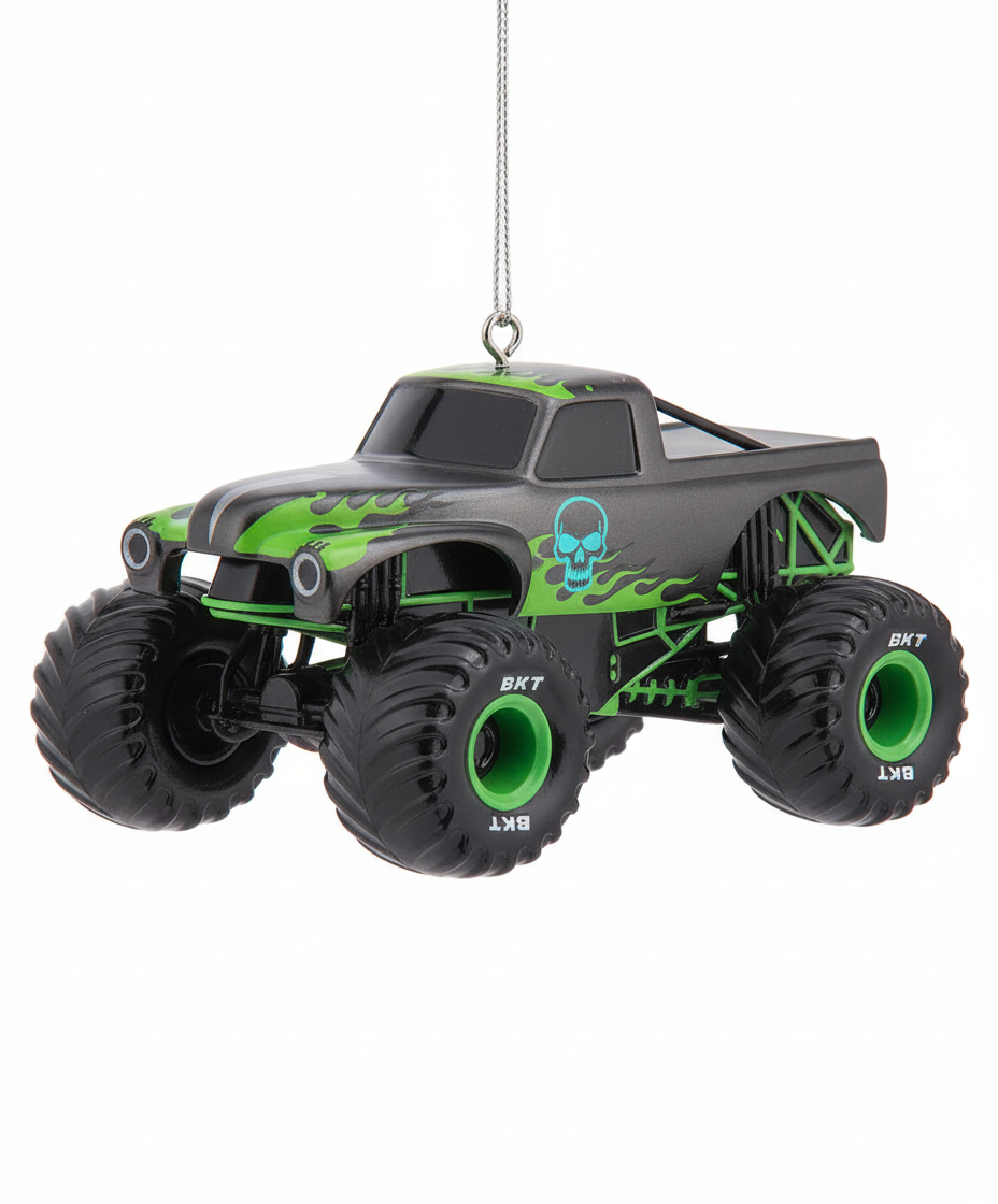 [2D FLAT ACRYLIC] Patriotic Red Truck Ornament with American Flag | Vintage Holiday Decor & Trucker Gift