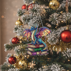 [2D FLAT ACRYLIC] Book Dragon Window Hanging Ornament – Fantasy Gift for Book Lovers