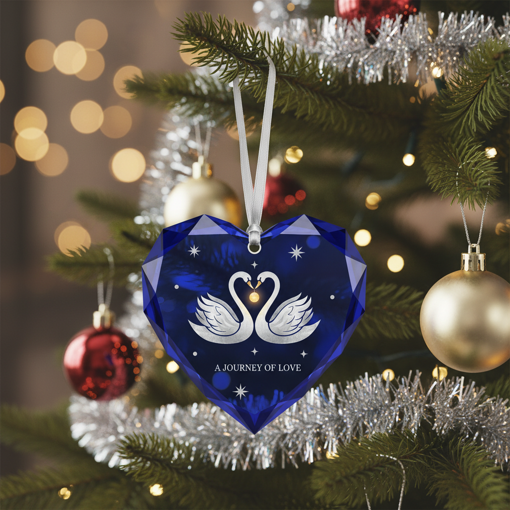 [2D FLAT ACRYLIC] 40th Ruby Anniversary Glass Ornament – Heartfelt Keepsake Gift for Couples