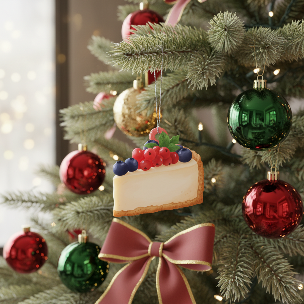 [2D FLAT ACRYLIC] Cake Christmas Ornament – Custom Birthday & Holiday Keepsake