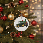 [2D FLAT ACRYLIC] Santa's Favorite Trucker Christmas Ornament | Ceramic Truck Driver Gift for Holiday Decor