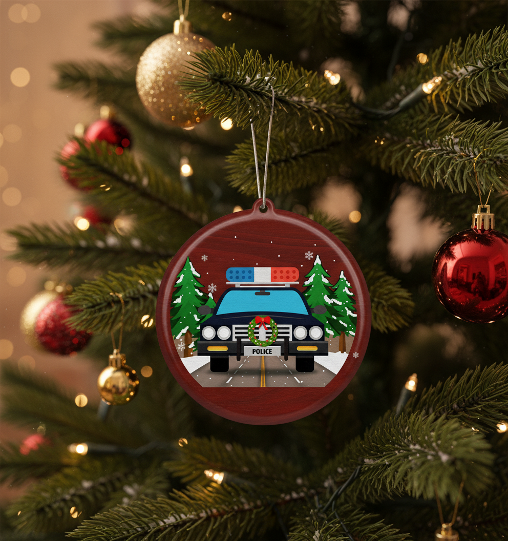 [2D FLAT ACRYLIC] Funny Garbage Truck Ornament | Wooden Holiday Decor & Unique Trucker Gift