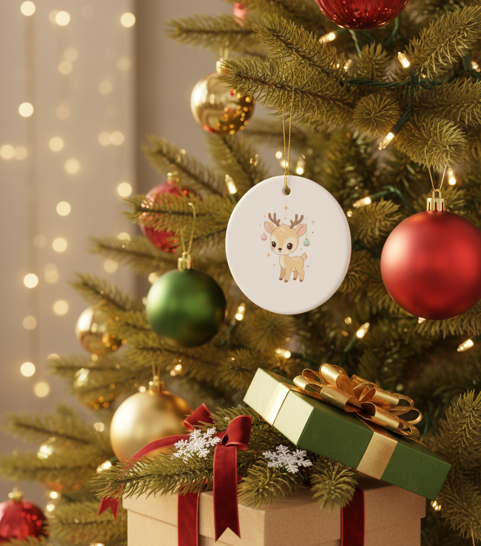 [2D FLAT ACRYLIC] Baby's First Christmas Ornament 2025 – Cute Ceramic Keepsake Gift for Newborns