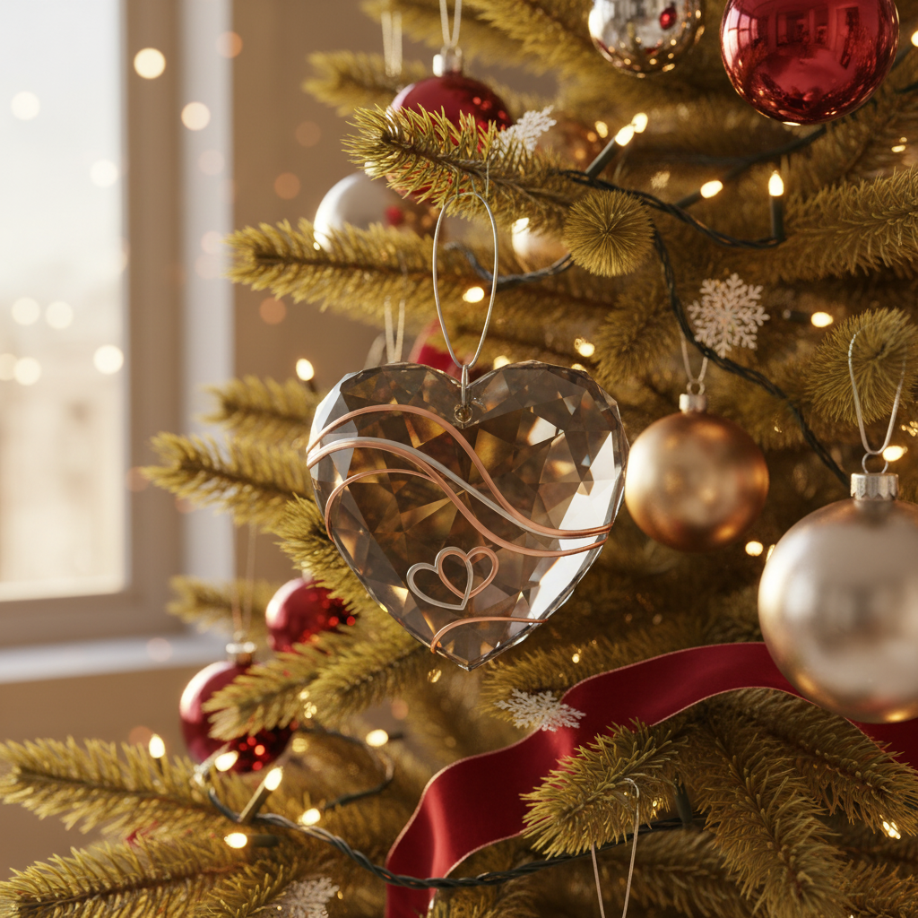 [2D FLAT ACRYLIC] 15th Crystal Anniversary Ornament 2025 – Keepsake Wedding Gift for Couples