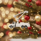 [2D FLAT ACRYLIC] Personalized Lineman Christmas Ornament | Custom Bucket Truck Holiday Decor Gift
