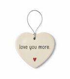 [2D FLAT ACRYLIC] Love You More Christmas Ornament – Ceramic Heart Keepsake Gift for Couples & Family