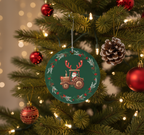 [2D FLAT ACRYLIC] Personalized Red Truck Christmas Ornament | Vintage Family Holiday Decor Keepsake