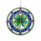 [2D FLAT ACRYLIC] Four Leaf Clover Stained Glass Style Ornament – Personalized Lucky Charm Gift