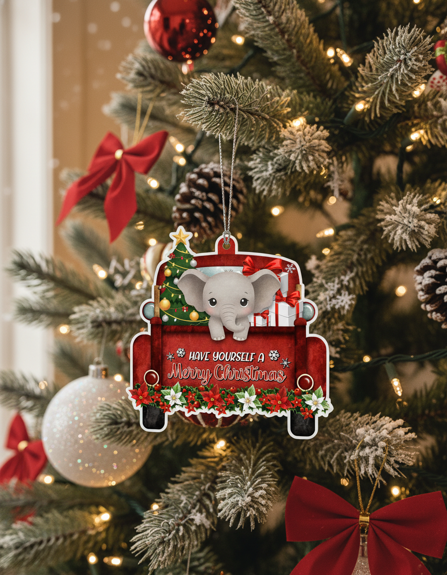 [2D FLAT ACRYLIC] Truck Driver Christmas Ornament | Festive Holiday Decor and Gift for Truckers