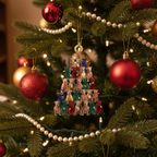 [2D FLAT ACRYLIC] 2D Pitbull Christmas Ornament | Festive Dog Lover Car & Tree Decoration