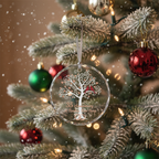 [2D FLAT ACRYLIC] 35th Coral Wedding Anniversary Glass Ornament – Keepsake Gift for Parents & Couples