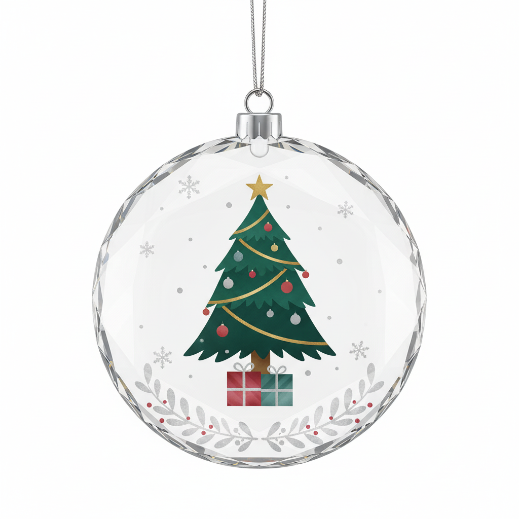 [2D FLAT ACRYLIC] First Christmas Engaged Ornament 2025 – Glass Keepsake Gift for Newly Engaged Couples