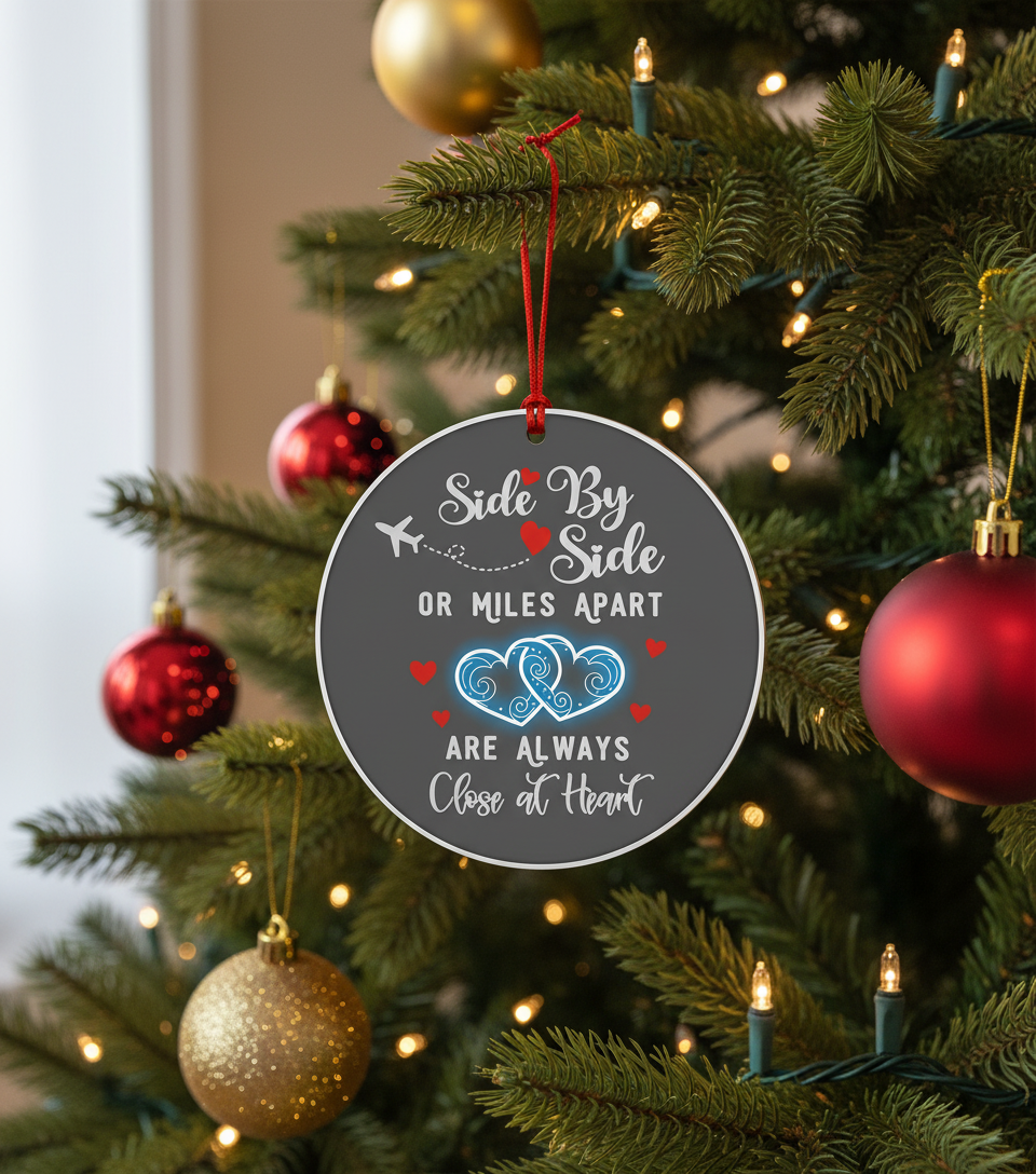 [2D FLAT ACRYLIC] "Close at Heart" Grandkids Christmas Ornament - Keepsake Gift for Grandchildren from Grandparents