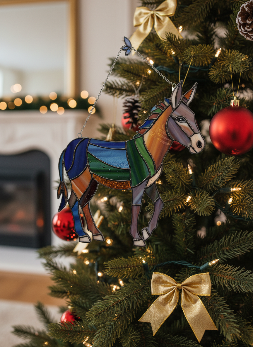 [2D FLAT ACRYLIC] Charming Donkey Hanging Ornament – Gift for Donkey Lovers & Farm Decor