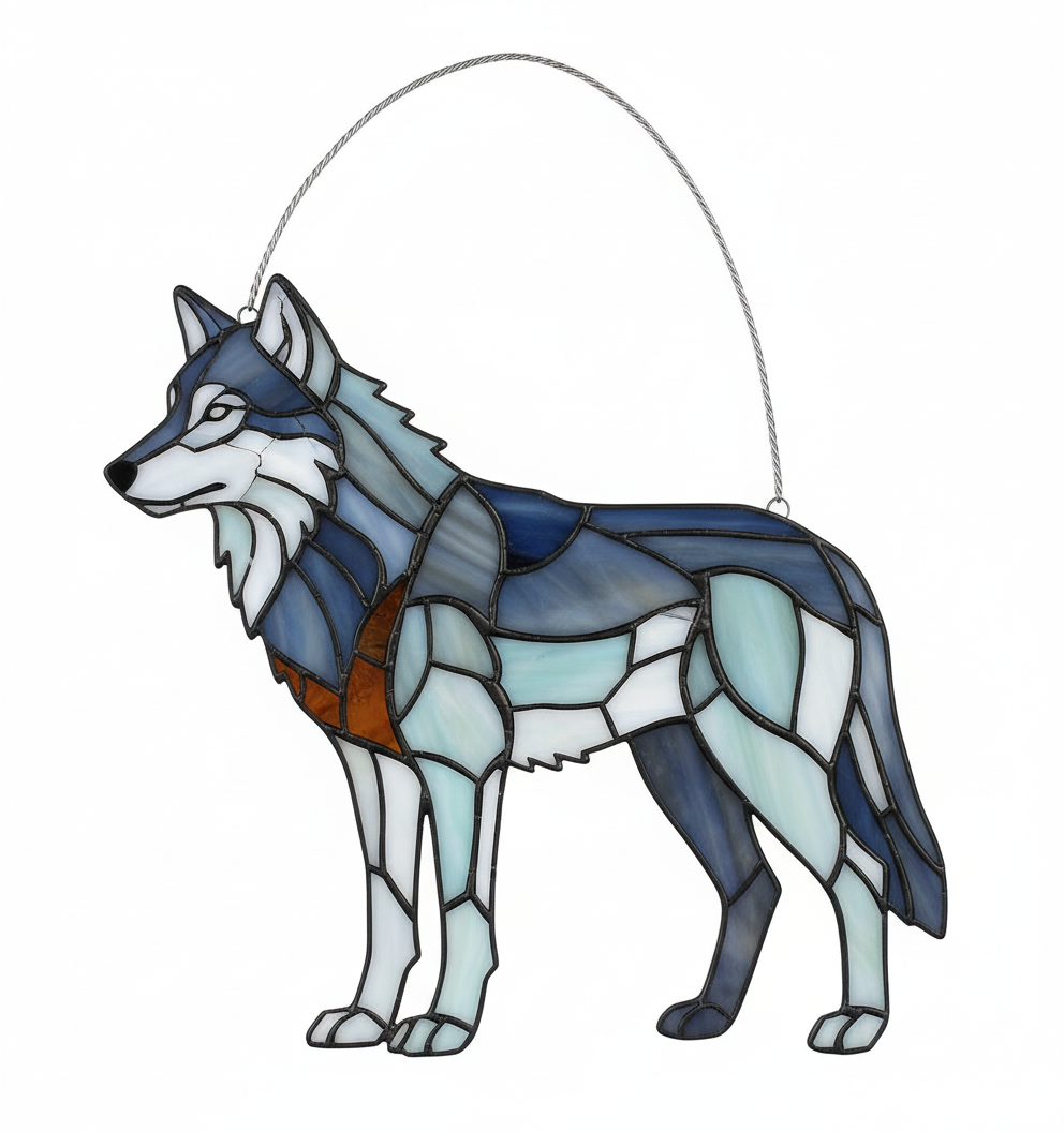 [2D FLAT ACRYLIC] Majestic Wolf Window Hanging Ornament – Acrylic Suncatcher Gift for Wolf Lovers