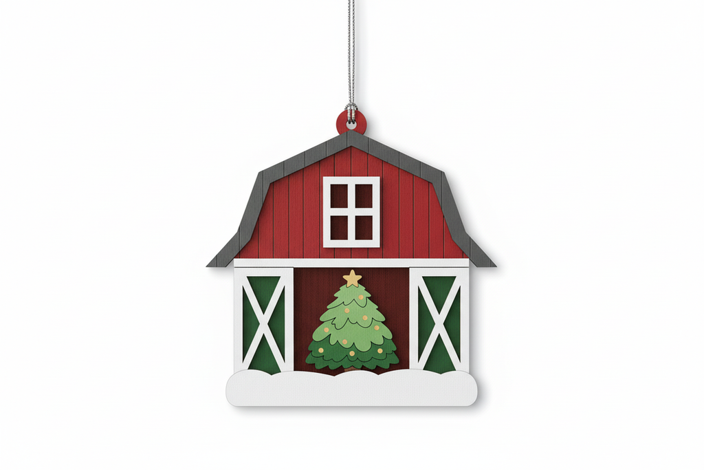 [2D FLAT ACRYLIC] Dog Paw 'Merry Christmas' Ornament