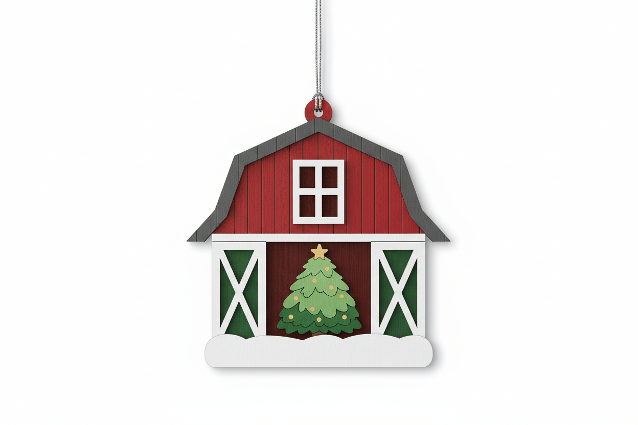 [2D FLAT ACRYLIC] Dog Paw 'Merry Christmas' Ornament