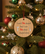 [2D FLAT ACRYLIC] Funny Mechanic & Carpenter Christmas Ornament | Humorous Handyman Holiday Decor Gift