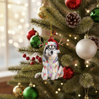 [2D FLAT ACRYLIC] Alaskan Malamute Christmas Ornament – Festive Holiday Decor & Dog Lover Gift