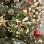 [2D FLAT ACRYLIC] Festive Bee Christmas Ornament – Unique Holiday Decor & Car Charm