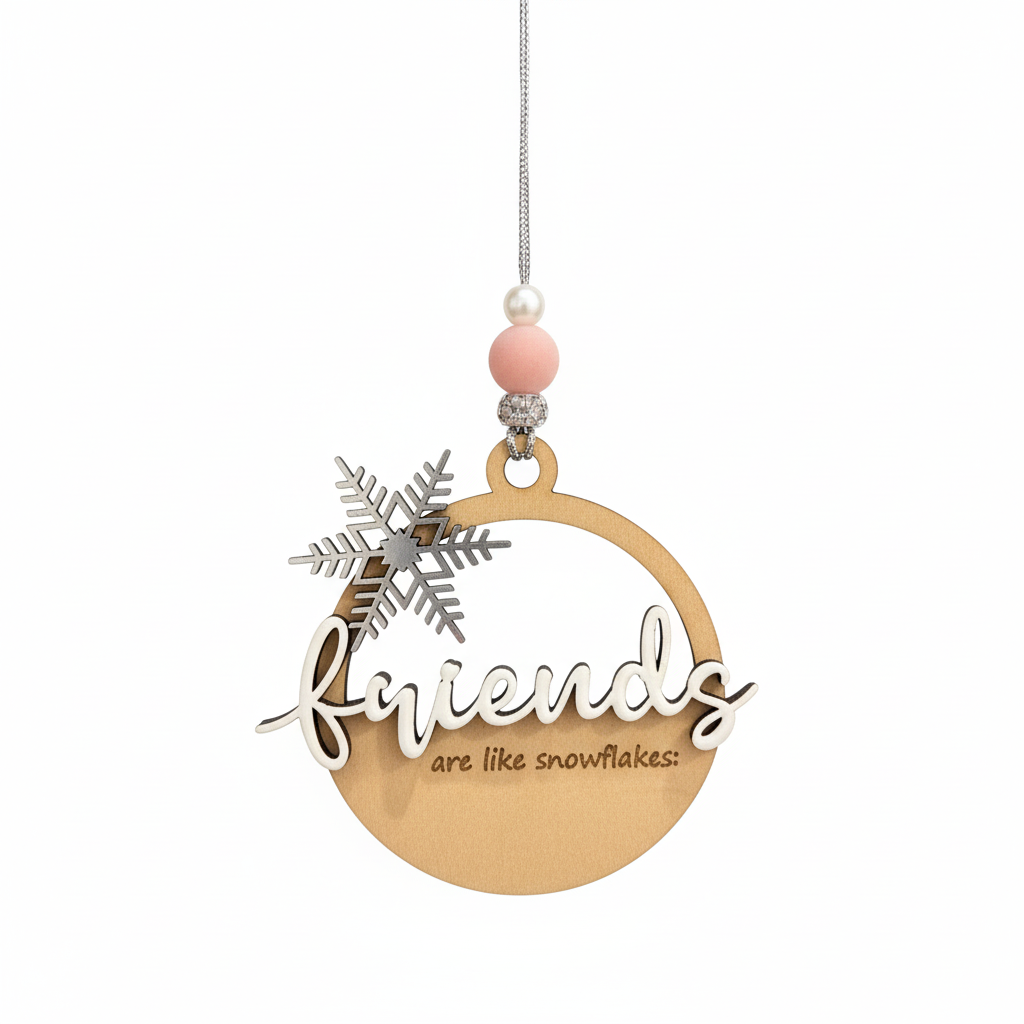 [2D FLAT ACRYLIC] Friendship Snowflake Ornament – Christmas Gift for Best Friends