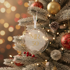 [2D FLAT ACRYLIC] 50th Golden Anniversary Ornament – Elegant Acrylic Keepsake Gift for Couples